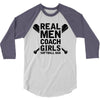 Real Men Coach Girls Softball Dad 3/4 Sleeve Shirt