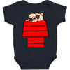 snoopy parody pug w Baby Bodysuit