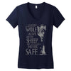 thrones wolf Women's V-Neck T-Shirt