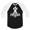 thors hammerretro viking norse fashion cool 3/4 Sleeve Shirt