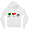peace love coffee (2) Zipper Hoodie