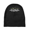 this t shirt was tested on dinosaurs Baby Beanies