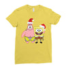 spongebob squarepants and patrick christmas Ladies Fitted T-Shirt