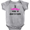 i mustache you a question pink mustache Baby Onesie
