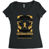 Never Underestimate the Strength of a Childhood Cancer Warrior Women's Triblend Scoop T-shirt