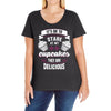 baking   it's ok to stare at my cupcakes Ladies Curvy T-Shirt