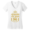queens are born in 1961 Women's V-Neck T-Shirt