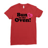 Bun in the Oven with Heart Baby Girl Ladies Fitted T-Shirt