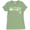 eat sleep climb   2 climbers distressed Ladies Fitted T-Shirt