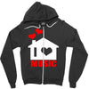 i love house music Zipper Hoodie