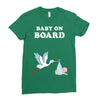 Baby On Board with Stork Ladies Fitted T-Shirt