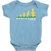 evolution of lego man Baby Onesie