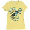 wake up and drink a coffee Ladies Fitted T-Shirt