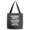 February Girls Are Sunshine Mixed With A Little Hurricane Tote Bags