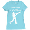 alternatives to war play cricket batting anti war stencil tour Ladies Fitted T-Shirt