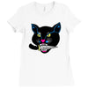 balck cat Ladies Fitted T-Shirt