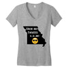 missouri eclipse   show me totality Women's V-Neck T-Shirt