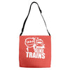 i like trains Adjustable Strap Totes