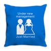 under new management   just married Throw Pillow