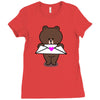 brown Ladies Fitted T-Shirt