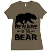 Beware Of The Bear Ladies Fitted T-Shirt