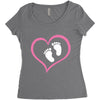 Baby Girl with Heart Any Name Customized Women's Triblend Scoop T-shirt