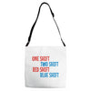 one shift two shift red shift blue shift Adjustable Strap Totes