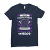 Never Underestimate the Strength of a Pancreatic Cancer Warrior Ladies Fitted T-Shirt