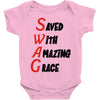 saved with amazing grace Baby Onesie