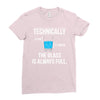 technically, the glass is always full Ladies Fitted T-Shirt