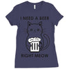 RIGHT MEOW BEER CAT Ladies Fitted T-Shirt