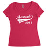 married since 2015   mens funny wedding marriage Women's Triblend Scoop T-shirt