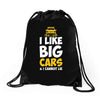 i like big monster cars Drawstring Bags