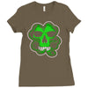 celtic green clover skull patch, irish biker patches Ladies Fitted T-Shirt