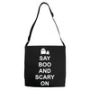 say boo and scary on Adjustable Strap Totes