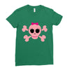 fummy pink skull long sleeve Ladies Fitted T-Shirt