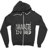 namaste in bed off shoulder Zipper Hoodie