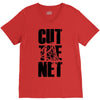 cut the net V-Neck Tee