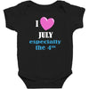 i love july especially the 4th Baby Bodysuit
