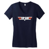 top gun logo cool retro Women's V-Neck T-Shirt