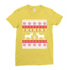 reindeer christmas ugly sweater Ladies Fitted T-Shirt