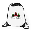 lumberjack tree merry christmas Drawstring Bags