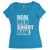 real men shoot raw Women's Triblend Scoop T-shirt