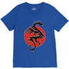 sun dragon with pearl   black red white V-Neck Tee