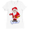 father christmas ringing xmas bells santa Ladies Fitted T-Shirt