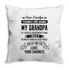 Dear Grandpa, Love, Your Favorite Throw Pillow