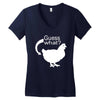 chiken butt Women's V-Neck T-Shirt