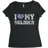 i love my soldier navy camouflage Women's Triblend Scoop T-shirt