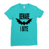 beware i bite Ladies Fitted T-Shirt