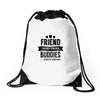 friend forever buddies Drawstring Bags